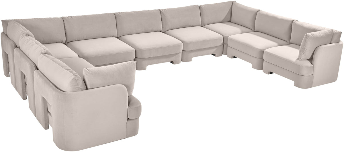 Hammond - Velvet Performance Fabric Upholstered 9 Piece Sectional