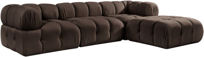Orin - Velvet 4 Piece Modular Sectional With Chaise