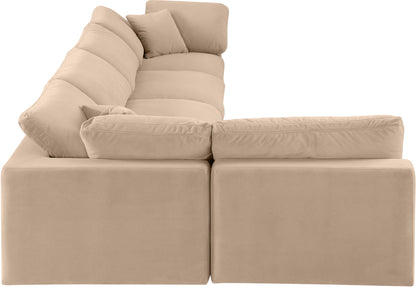 Comfy - 5 Piece Velvet Modular Sectional
