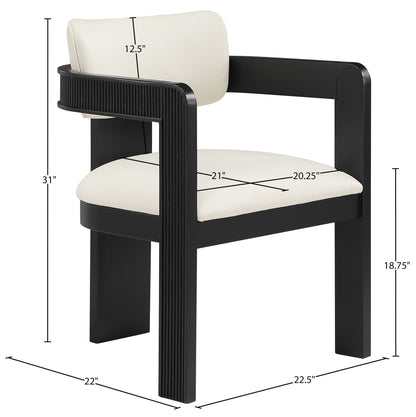 Sacha - Vegan Leather Upholstered Dining Chair With Black Base (Set of 2)