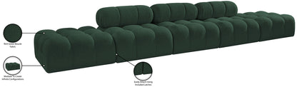 Ames - 5 Piece Boucle Upholstered Modular Sofa With 2 Armless Seats