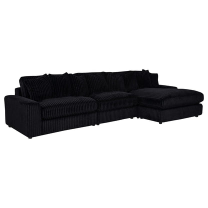Blaine Upholstered Reversible Chaise Sectional Sofa Black