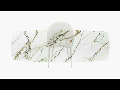 Cora - Dining Table - Ceramic Top & Golden Champange