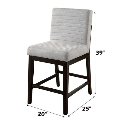 Edwyn - Counter Height Chair (Set of 2) - Gray Linen & Espresso