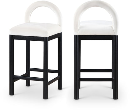 Conrad - Velvet Counter Stool With Black Legs