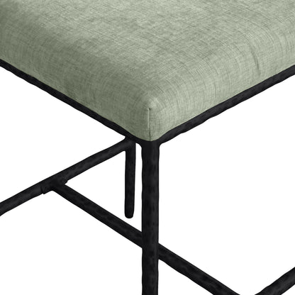 Reeves - Chenille Fabric Upholstered Counter Stool (Set of 2) - Black Base