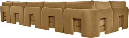 Hammond - Velvet Performance Fabric Upholstered 6 Piece L-Shaped Armless Sectional