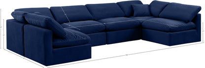 Indulge - Velvet 6 Piece Modular U-Shaped Sectional