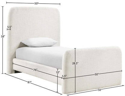 Fira - Linen Textured Fabric Upholstered Bed