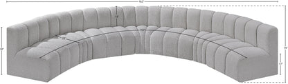 Arc - Boucle Fabric 7 Piece U-Shaped Modular Sofa