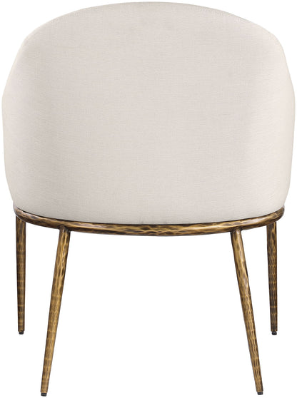 Ferro - Upholstered Dining Arm Chair With Brushed Gold Legs