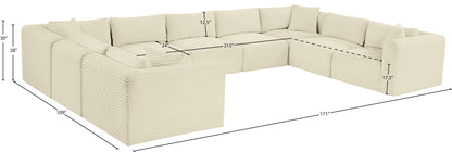 Shaggy - 9 Piece Modular U-Shaped Sectional