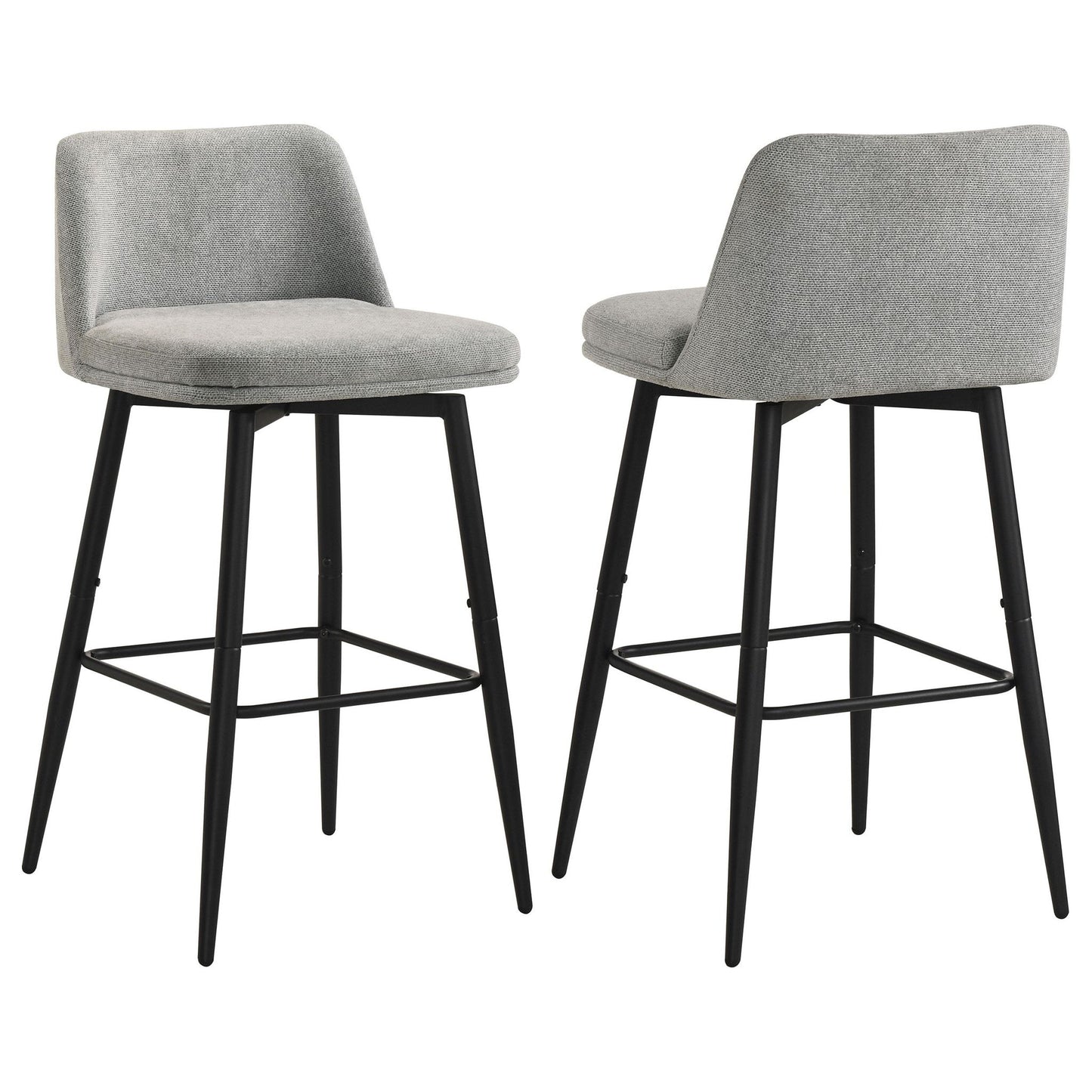 Mellor Fabric Upholstered Swivel Bar Chair Grey (Set of 2)