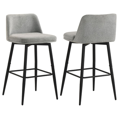 Mellor Fabric Upholstered Swivel Bar Chair Grey (Set of 2)
