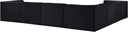Rummi - Symmetrical Velvet Performance Fabric Upholstered 7 Piece Modular Sectional (With 3 Corner Chairs)