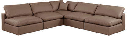 Comfy - 5 Piece Faux Leather Modular Corner Armless Sectional