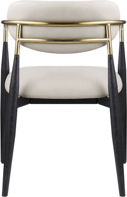 Ronda - Vegan Leather Upholstered Dining Arm Chair - Black Legs