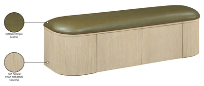 Velden - Upholstered Storage Bench With Stained Natural Base