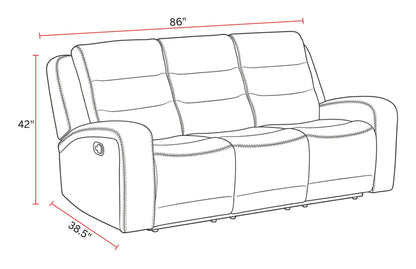 Napa - Manual Triple Recline Sofa - Wrangler Clay