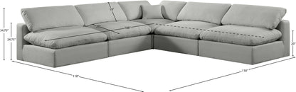 Comfy - 5 Piece Linen Modular Corner Armless Sectional