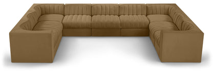 Rummi - Velvet Performance Fabric Upholstered 9 Piece Modular Sectional