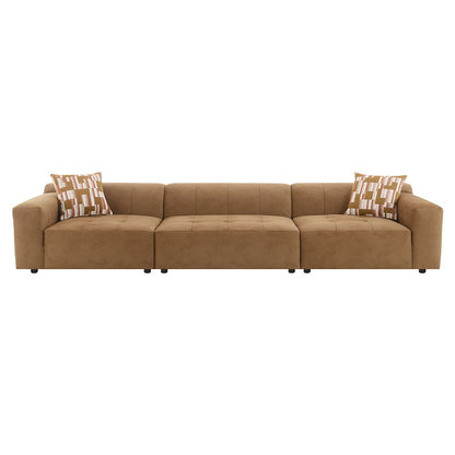 Zoey - Modular - LF Arm Chair With Pillow - Chocolate Suede