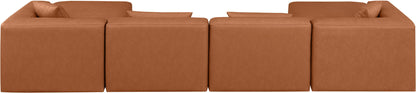 Cube - 6 Piece Modular Double Chaise Sectional - Cognac