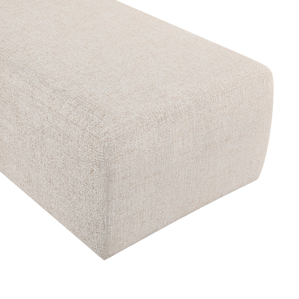 Zephyr - Linen Textured Fabric Upholstered Chaise - Painted Brown Walnut Base