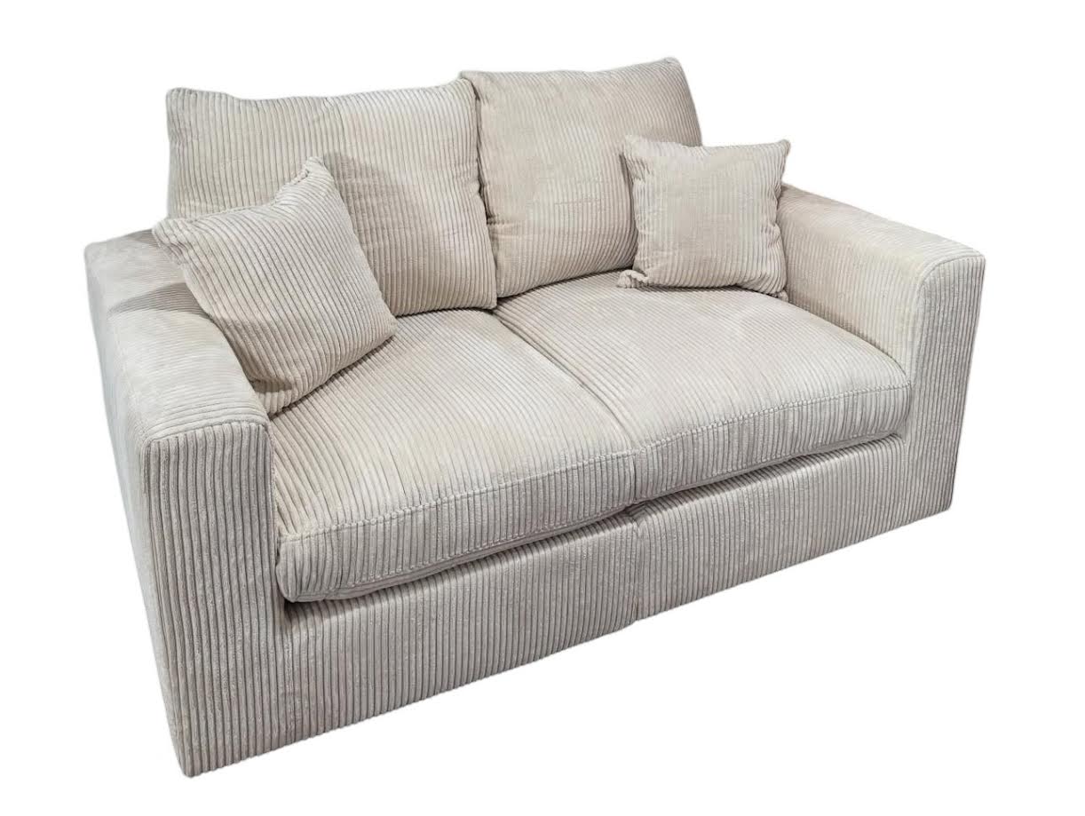 CORDUROY IVORY FABRIC LOVESEAT