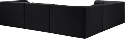 Rummi - Symmetrical Velvet Performance Fabric Upholstered 5 Piece Modular Sectional