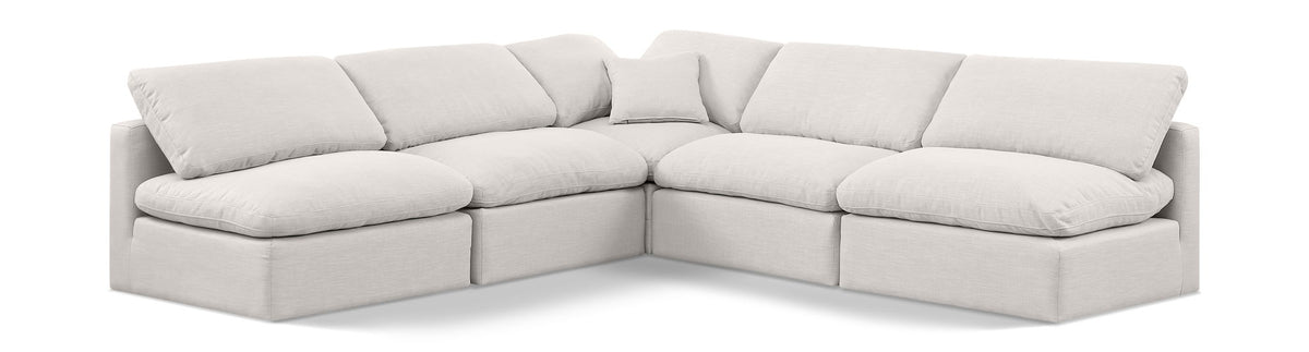 Indulge - Linen 5 Piece Modular Corner Armless Sectional