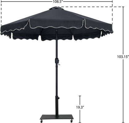Amalfi - Aluminum Patio Umbrella - Black Base / Black Pole