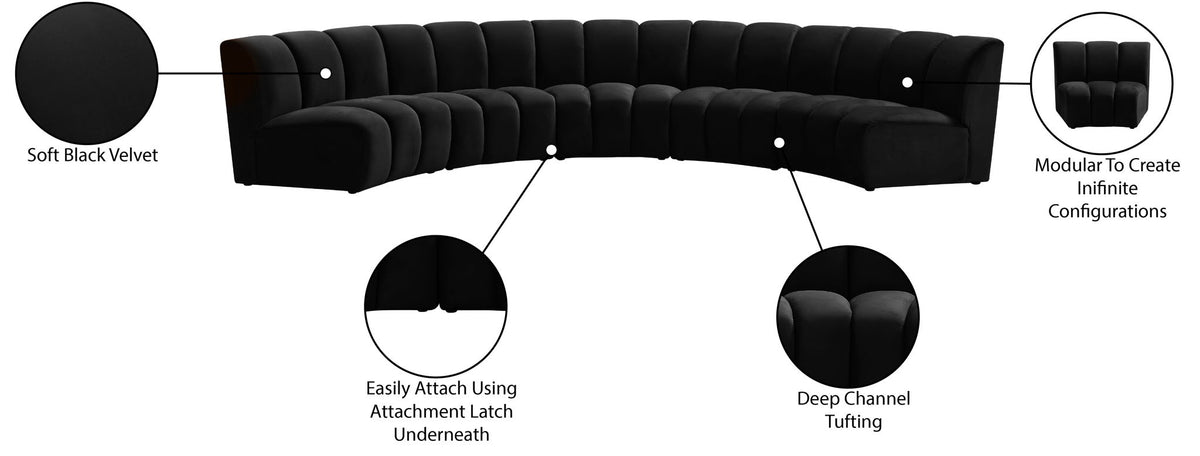 Infinity - 5 Piece Velvet Modular Sectional