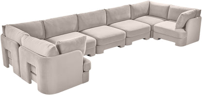 Hammond - Velvet Performance Fabric Upholstered 7 Piece U-Shaped Sectional