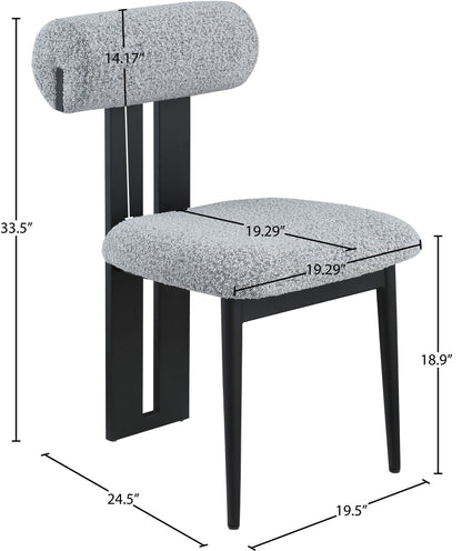 Dario - Boucle Dining Chair With Black Frame (Set of 2)