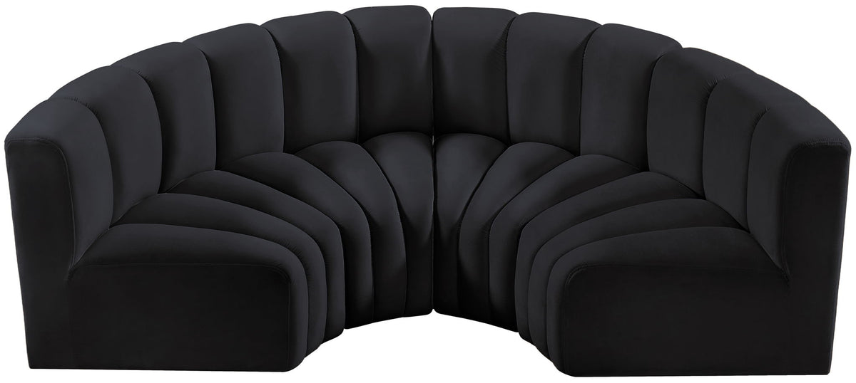 Arc - Velvet 4 Piece U-Shaped Modular Sofa
