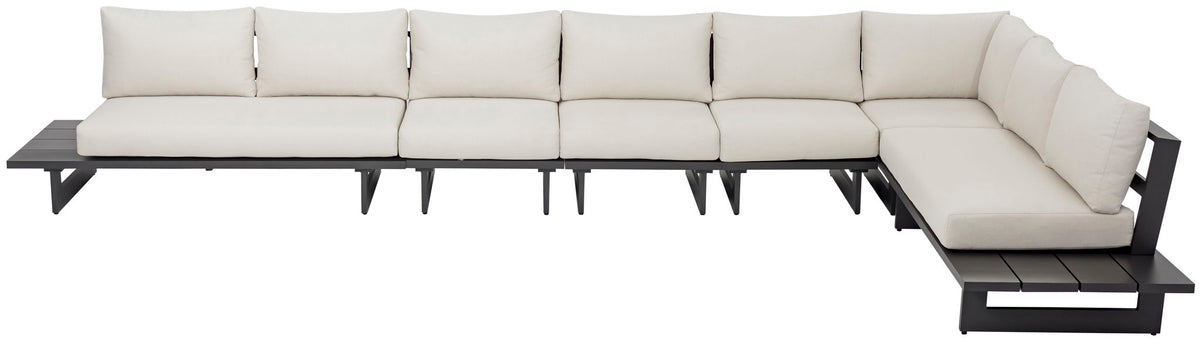 Maldives - 6 Piece Water Resistant Outdoor Patio Modular Sectional With Gray Base