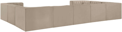Rummi - Velvet Performance Fabric Upholstered 9 Piece Modular Sectional
