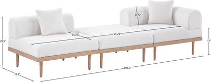 Laguna - 3 Piece Upholstered Outdoor Patio Modular Sofa With Backless Seat And 1 Arm