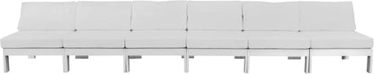 Nizuc - Outdoor Patio 6 Seat Armless Modular Sofa With White Frame