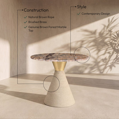 Baleen - Genuine Marble And Jute Dining Table