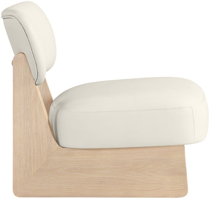 Vetra - Vegan Leather Upholstered Accent Chair With Natural Base