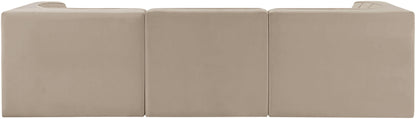 Rummi - Velvet Performance Fabric Upholstered 3 Piece Modular Sofa