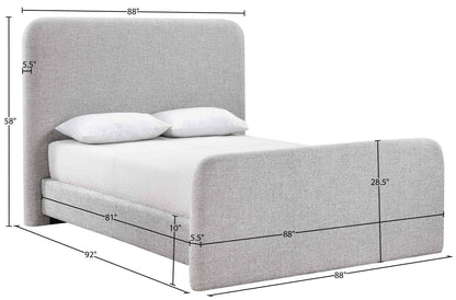 Fira - Linen Textured Fabric Upholstered Bed