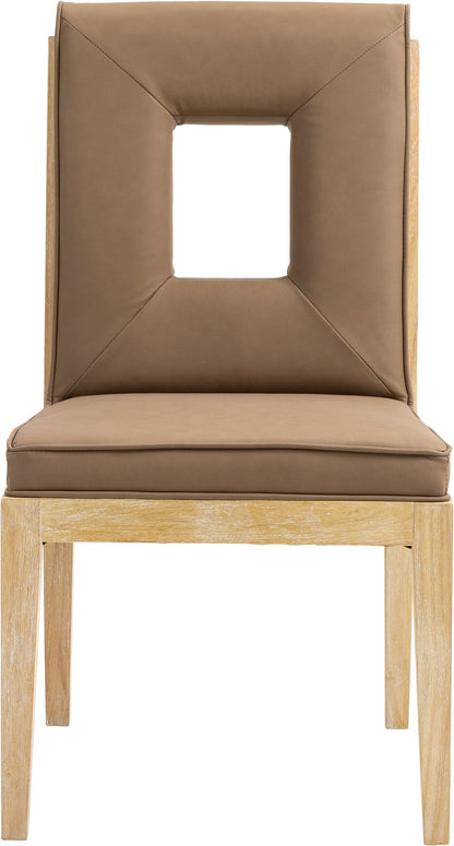 Gwendolyn - Faux Leather Dining Side Chair With Natural Frame (Set of 2)