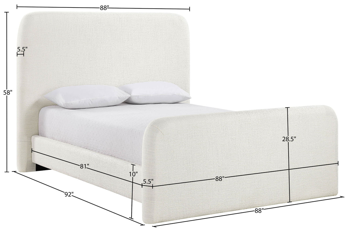 Fira - Linen Textured Fabric Upholstered Bed