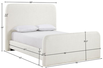 Fira - Linen Textured Fabric Upholstered Bed