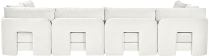 Hammond - Velvet Performance Fabric Upholstered 6 Piece U-Shaped Armless Sectional