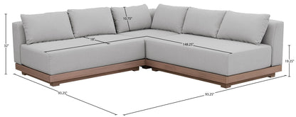 Solace - Olefin Performance Fabric 3 Piece Outdoor Patio Modular Sectional (2 Loveseats & Corner Chair)