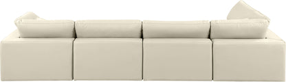 Comfy - 5 Piece Faux Leather Modular Sectional